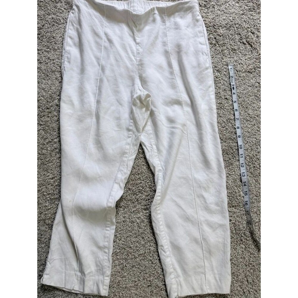 J.Jill Linen Stretch White Cropped Pants - Size Small